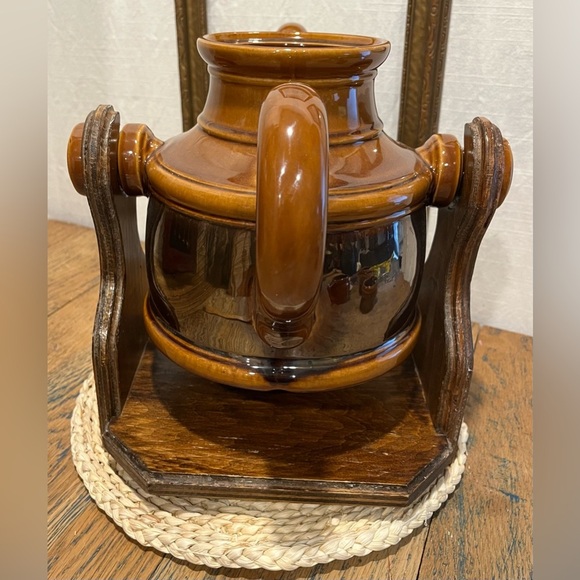 🤎Céramique de Beauce – Tilt teapot set with 3 mugs – 1977–78 Colonial Series - Picture 6 of 15